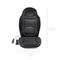 Black massage cushion for a chair with control element. Dimensions: 107 cm height, 47 cm width. Ideal for relaxation in the office or at home.