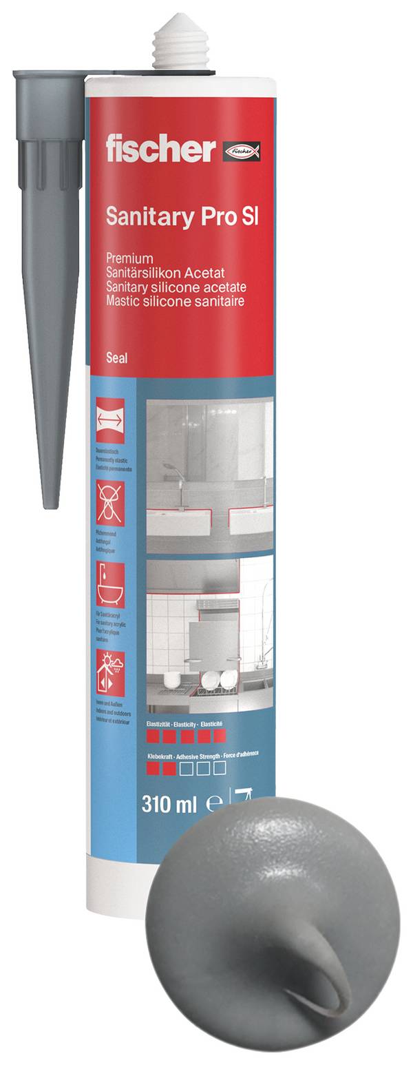 Fischer DSSA Bathroom silicone  Factory colour Dark grey 053105 310 ml