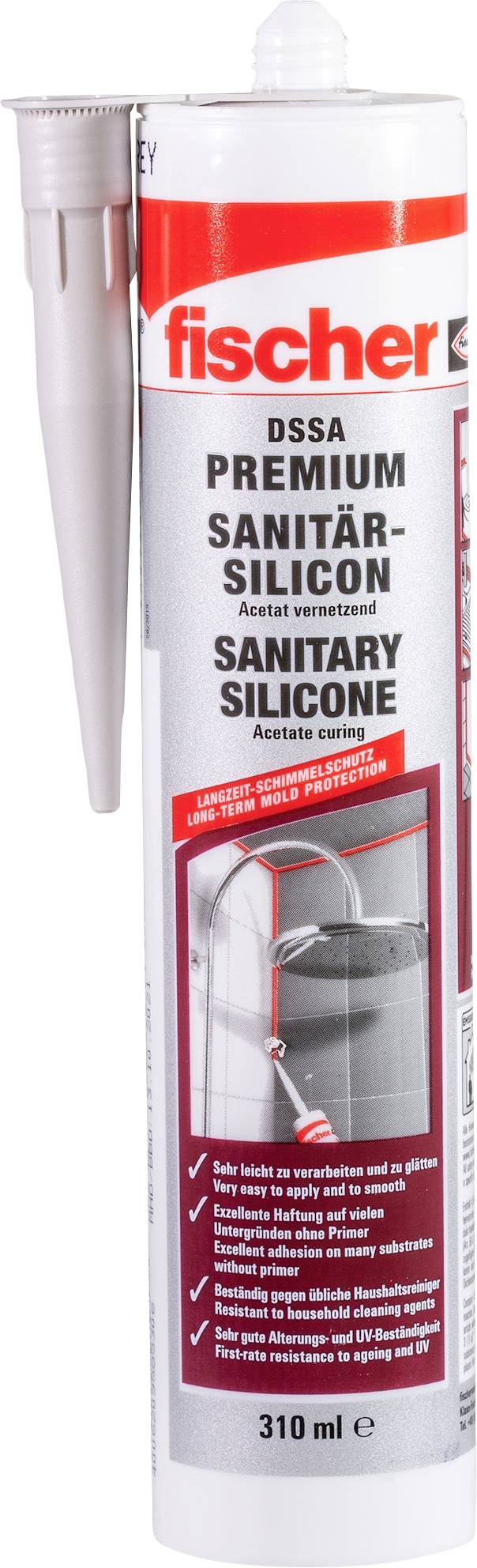 Fischer DSSA Bathroom silicone Factory colour Dark grey 053105 310 ml
