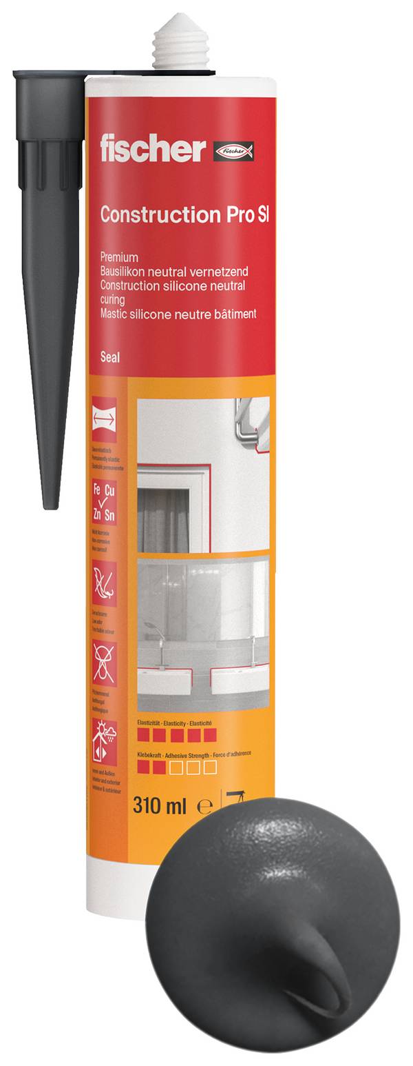 Fischer DBSA Industrial silicone Factory colour Slate grey 512213 310 ml