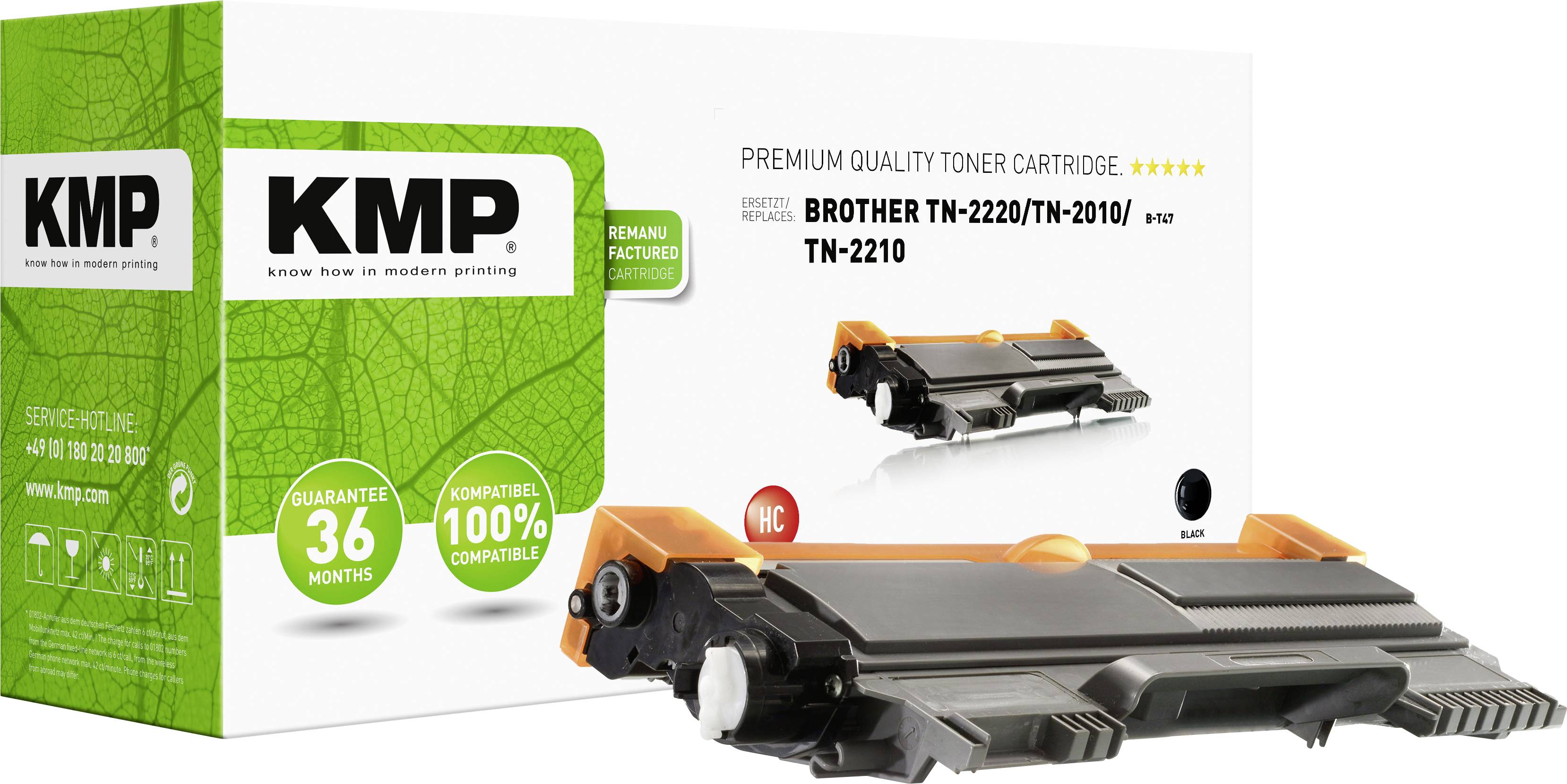 KMP Toner cartridge replaced Brother TN-2010, TN-2210, TN-2220, TN2010, TN2210, TN2220 Black 2600 Sides B-T47 | Conrad.com