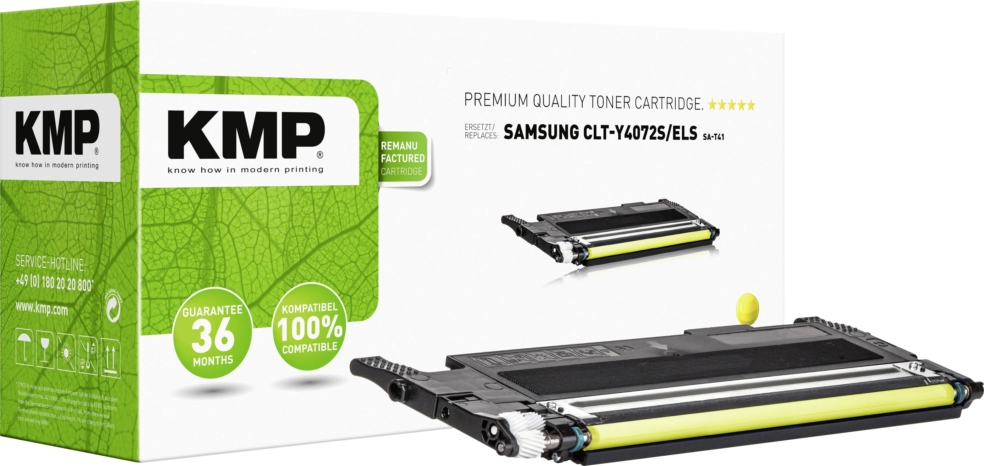 KMP Toner replaced Samsung CLT-Y4072 Compatible Yellow 1000 Sides SA-T41 3502,0009