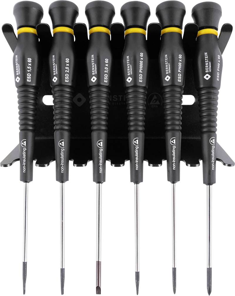 Bernstein Tools for Electronics Bernstein Werkzeugfabrik ESD Screwdriver set 6-piece Slot, Phillips