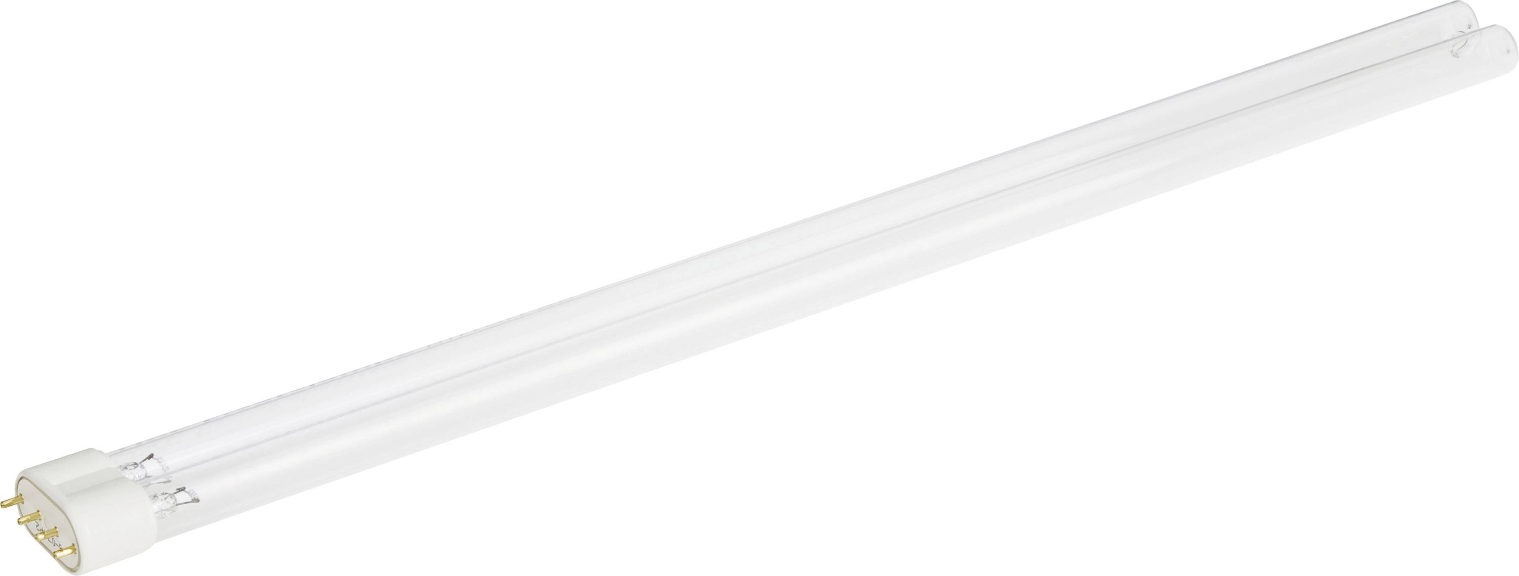 'A fluorescent tube light bulb with a white base and two glass tubes.'