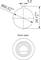 Technical drawing of a round plug with front view and dimensions: diameter 22.3 mm, height 24 mm. Top view shows connection.