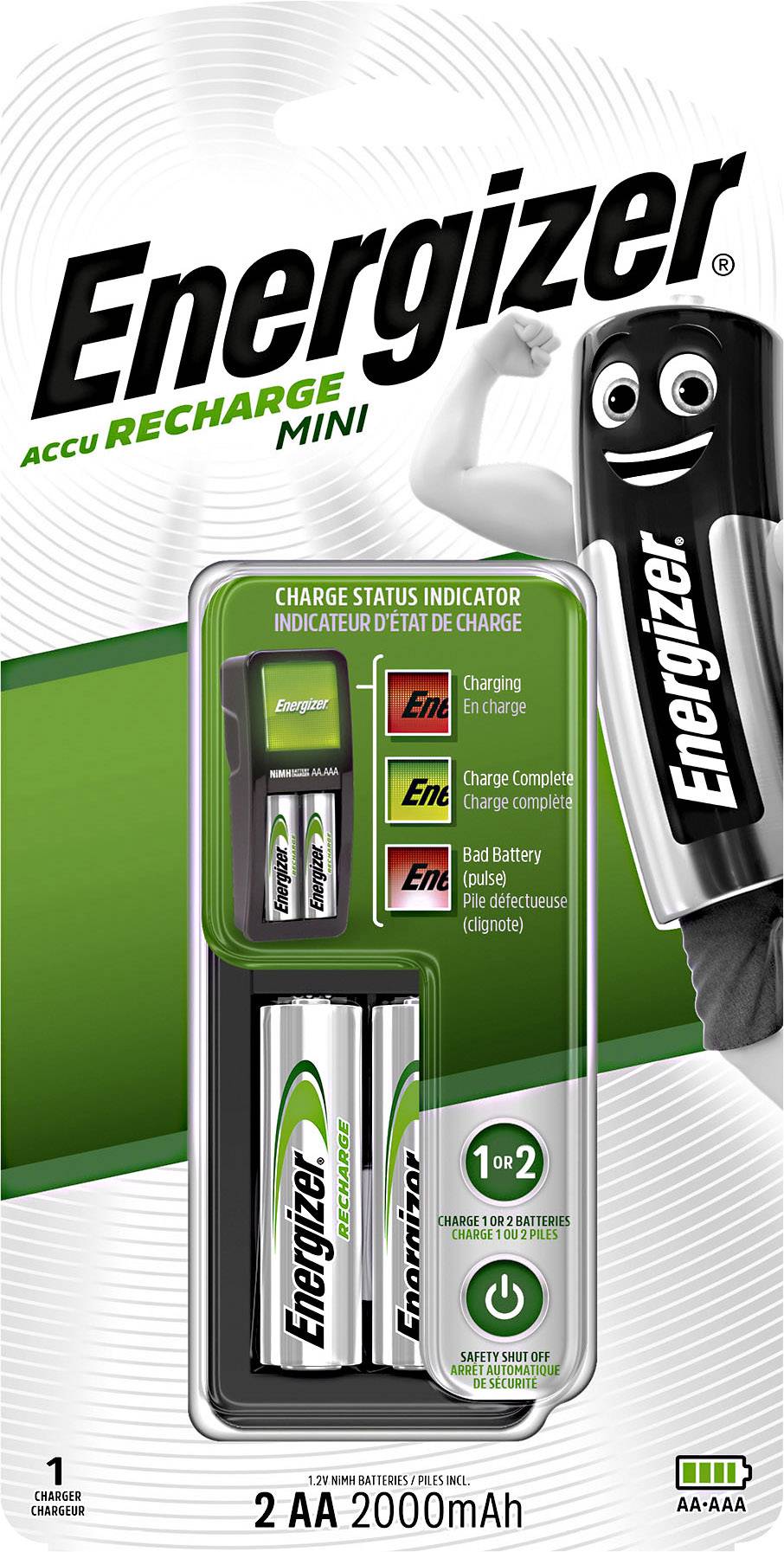 Energizer Mini Charger CH2PC4 Charger for cylindrical cells NiMH AAA , AA-7