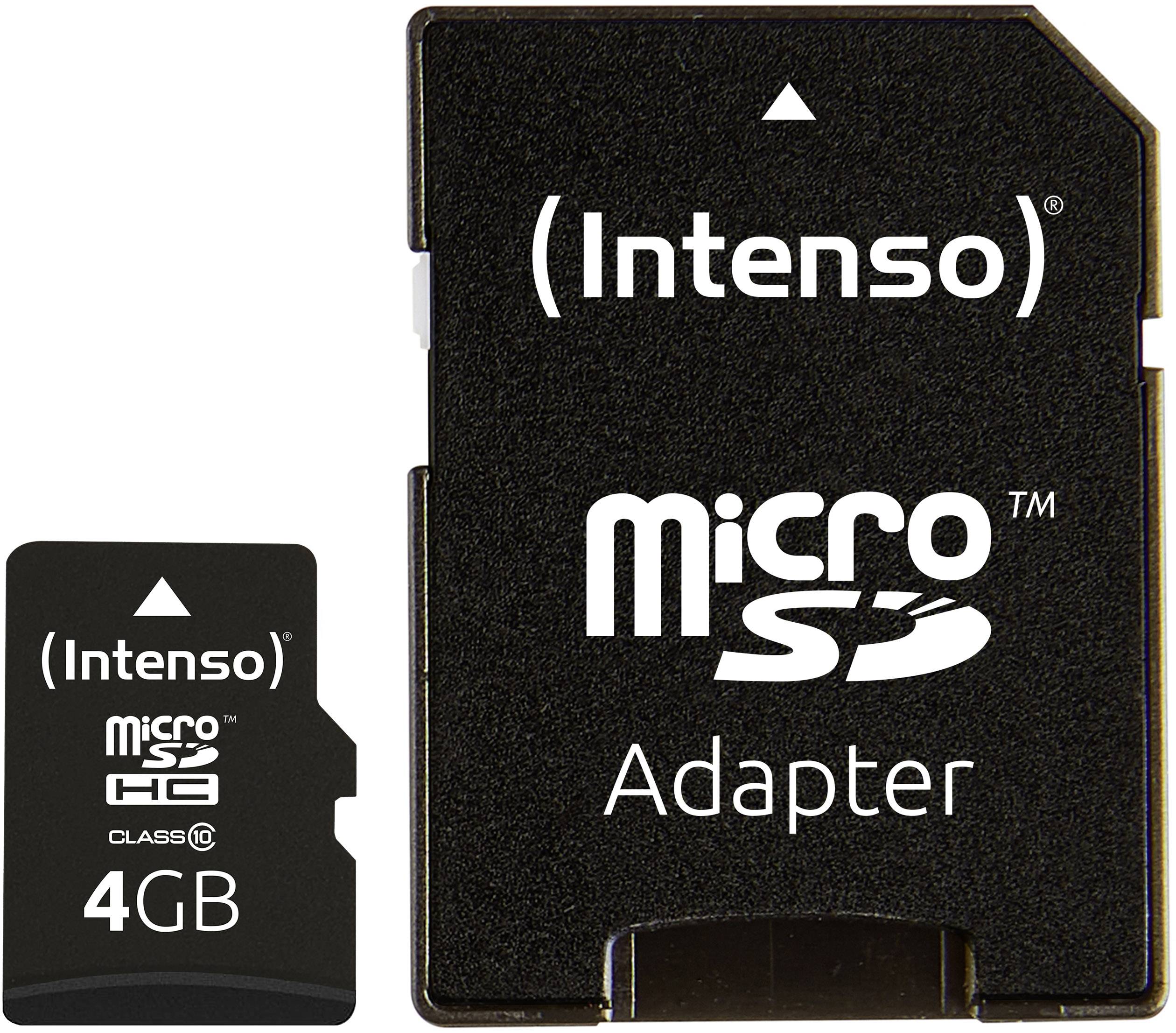 Intenso High Performance microSDHC card 4 GB Class 10 incl. SD adapter