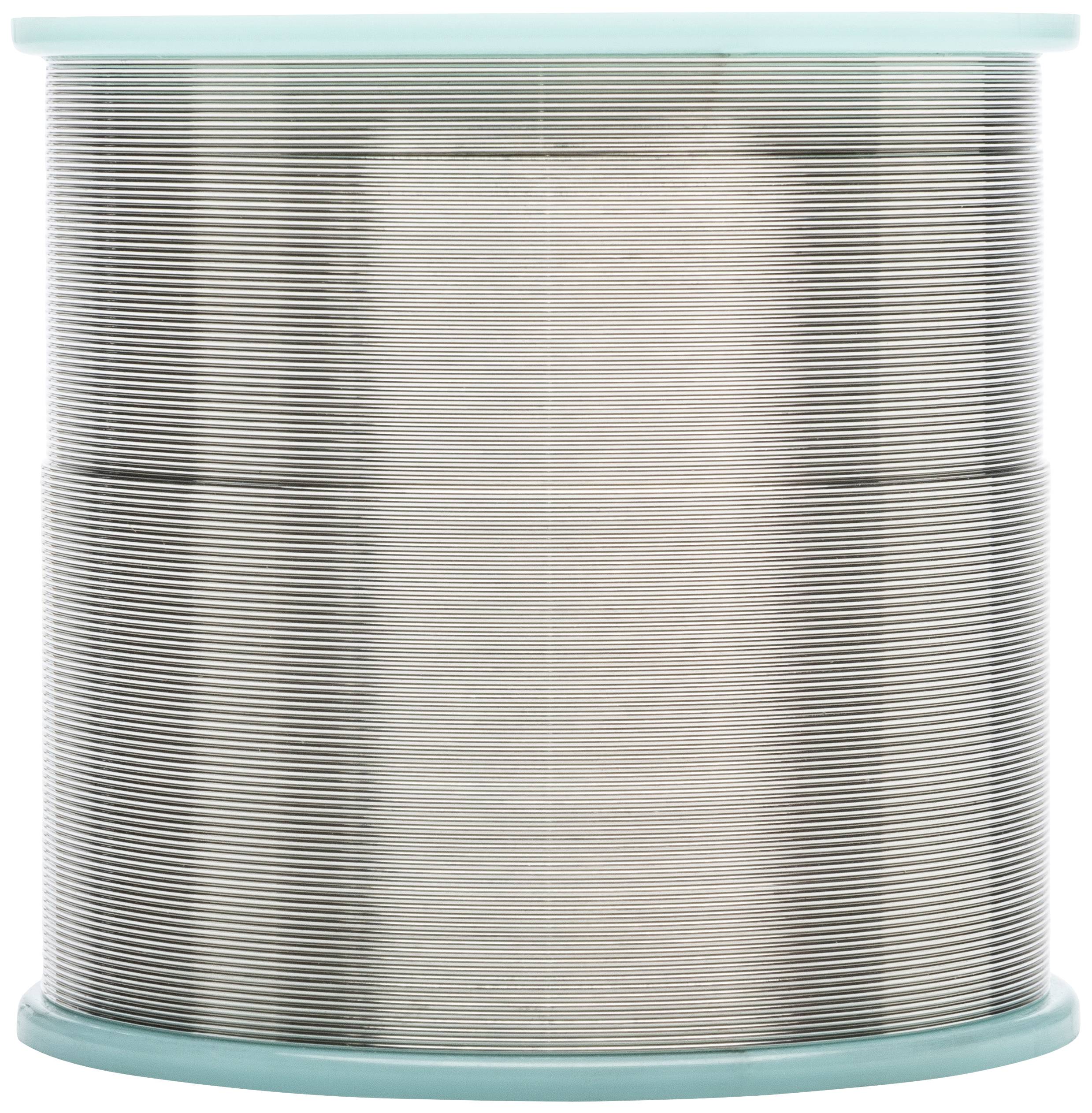A large metal coil with fine wire wound in a spiral formation.