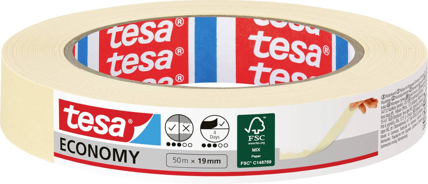 tesa UNIVERSAL 05286-00000-03 Masking tape Beige (L x W) 50 m x 19 mm 1 pc(s)