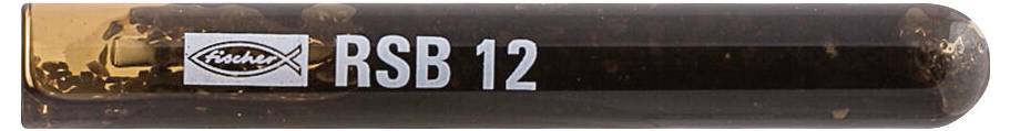 A dark brown glass guitar slide labeled 'RSB 12' with a curved design, used for altering guitar sound by sliding along the strings.