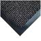 Corner of a dark grey dirt-trapping doormat with a black border, showing the texture and material of the carpet.