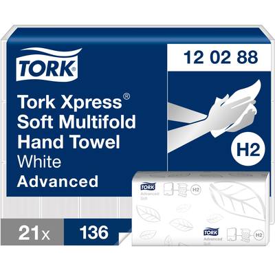 TORK 120288 Xpress® Multifold Advanced Paper towels (L x W) 34 cm x 21 cm White  2856 pc(s)
