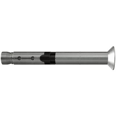 A metal cylindrical mechanical part with a flared end, resembling a shaft or tool component.