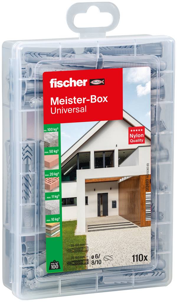 Fischer 513893 Meister-Box UX/UX R Dowel organiser box   110 Parts