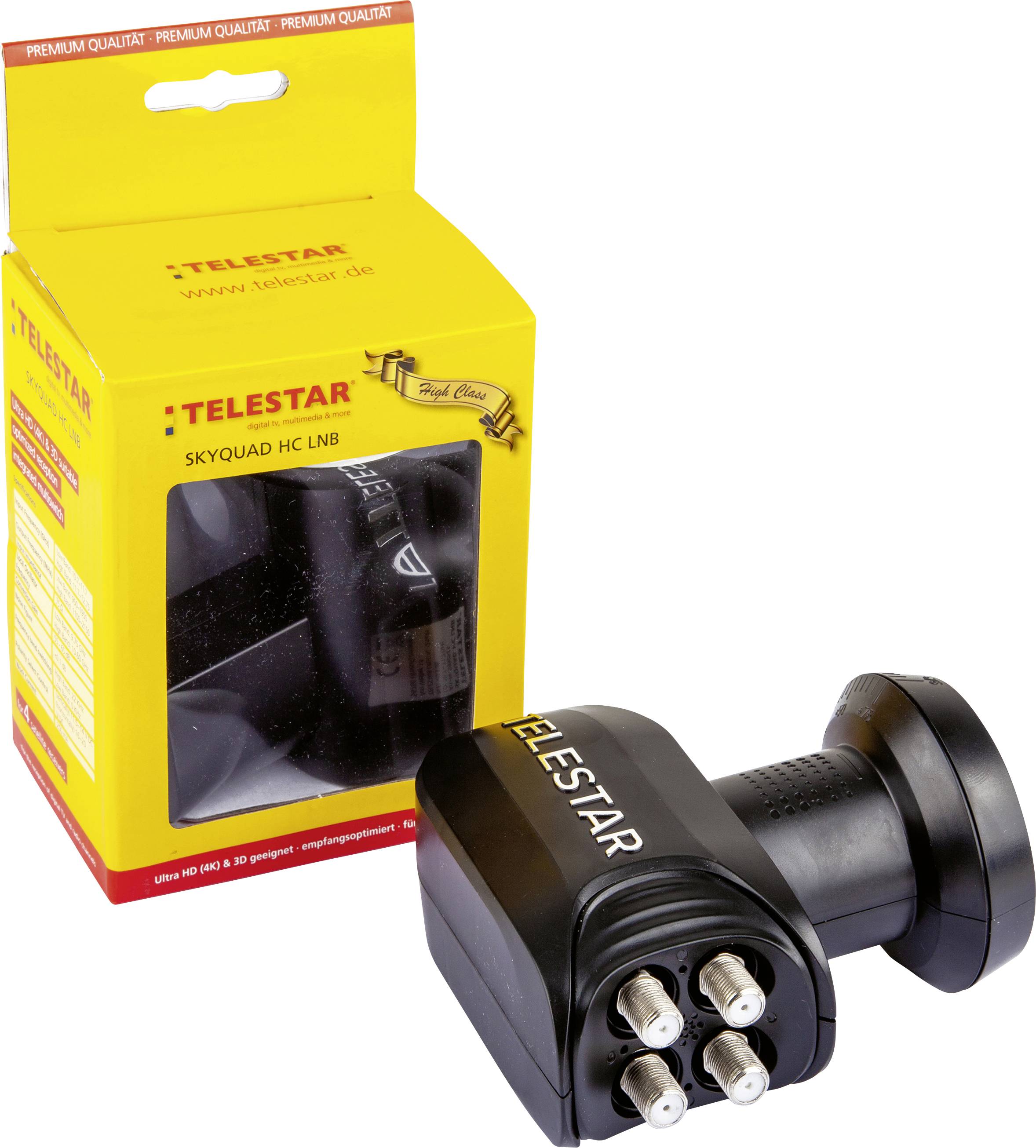 Telestar SkyQuad HC Quad LNB No. of participants: 4 LNB feed size: 40 mm weatherproof, with switch Black, Light grey-1