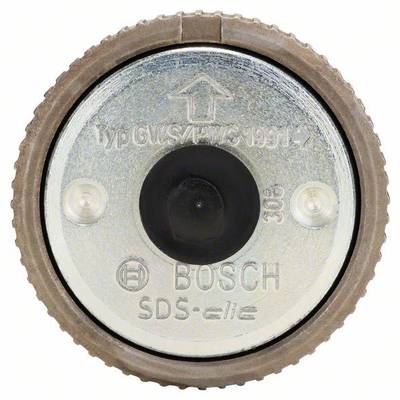 Metallic drill head label with 'Type GWS/AFWC 1991-1', 'BOSCH', 'SDS' and upward directional arrow.