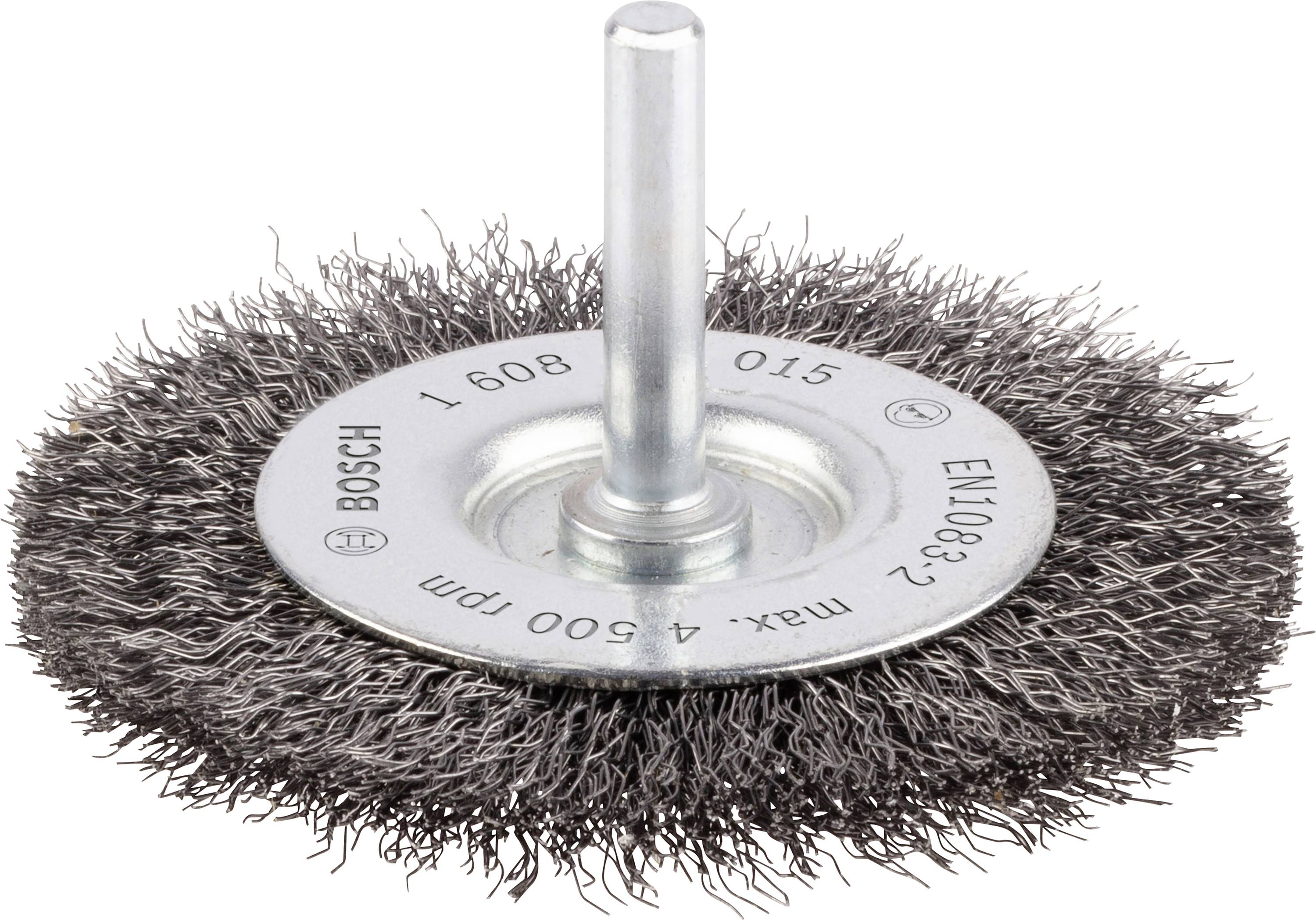 Bosch Accessories Disc brush, 75 mm, 0.2 mm, 4500 rpm, 10 mm Shank diameter 6 mm 1608622015 1 pc(s)