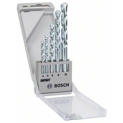 Bosch Accessories  1609200228 Carbide metal Masonry twist drill bit set 5-piece 4 mm, 5 mm, 6 mm, 8 mm, 10 mm  Cylinder 