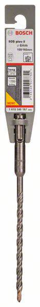 Bosch concrete drill bit, SDS Plus, 6 x 150 mm, suitable for hammer drilling, product label in grey and red.