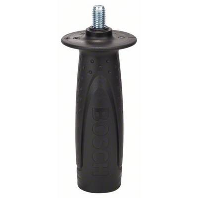 A black auxiliary handle for power tools with a metal screw thread at the top, embossed with the manufacturer's brand name.
