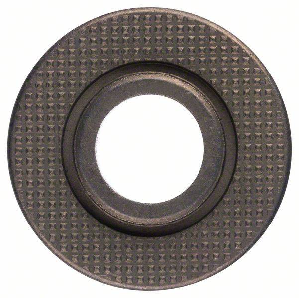 Brown, round disc with a textured surface and a hole in the centre, similar to a large washer or gasket.