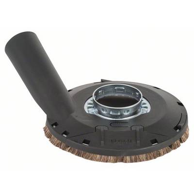 Vacuum cleaner attachment with bristle ring and circular opening, suitable for dust extraction with grinding machines.