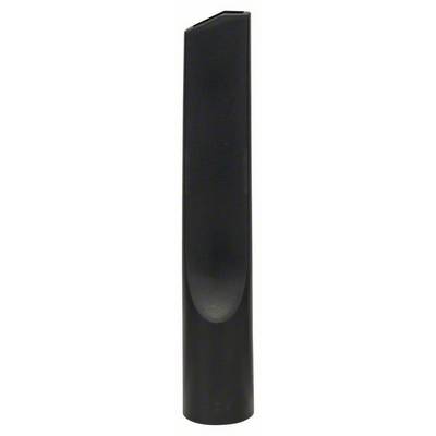 A black vacuum cleaner nozzle attachment, slim and elongated, suitable for hard-to-reach places.