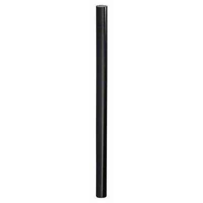 A long, black, cylindrical rod, vertically positioned, against a white background.