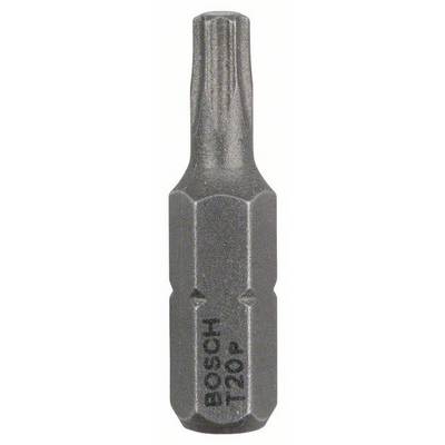 Bosch Torx Bit, Size T20, made of metal, with a hexagonal base, stamped with 'BOSCH T20p'. Suitable for screwdrivers.