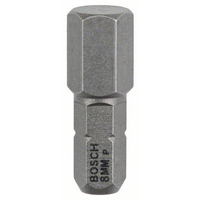 Bosch five-point screwdriver bit, 8 mm, hexagonal, metallic grey.