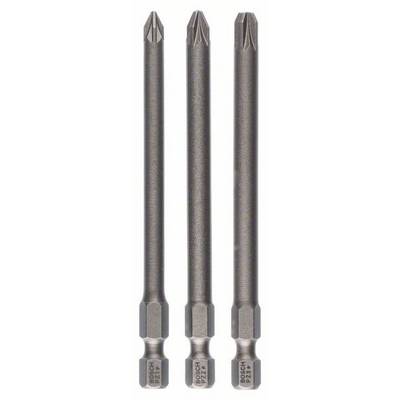 Three long screwdriver bits side by side. Each bit has a star-shaped head and is made of metallic material.