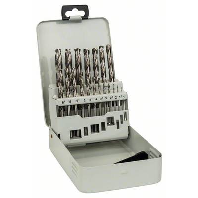 Bosch Accessories 2607018726 HSS Metal twist drill bit set 19-piece cut DIN 338 Cylinder shank 1 Set