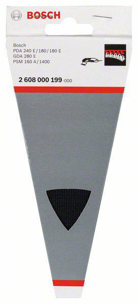 Packaging for a Bosch sanding plate, compatible with models PDA 240 E, PDA 180/180 E, GDA 280 E, PSM 160 A/1400.