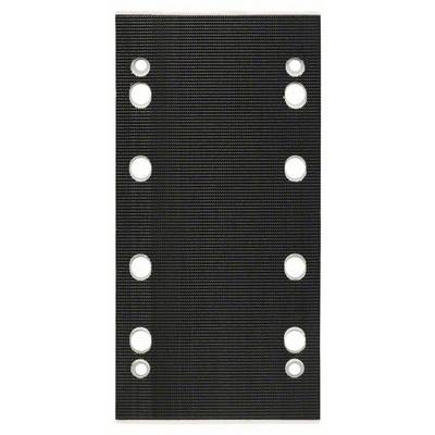 A black, rectangular plastic disc with two vertical rows of punched holes, eight holes in total.