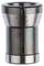 Metallic tensioning cylinder in a conical shape with a slot on the side, used for stabilising tools in machines.