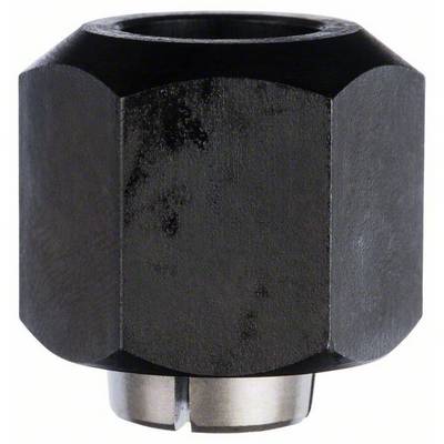 A black, octagonal metal object with a circular opening and smooth surface, possibly a machine part or tool.