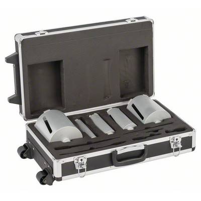 Open transport case with foam lining, providing space for three cylindrical metal objects.