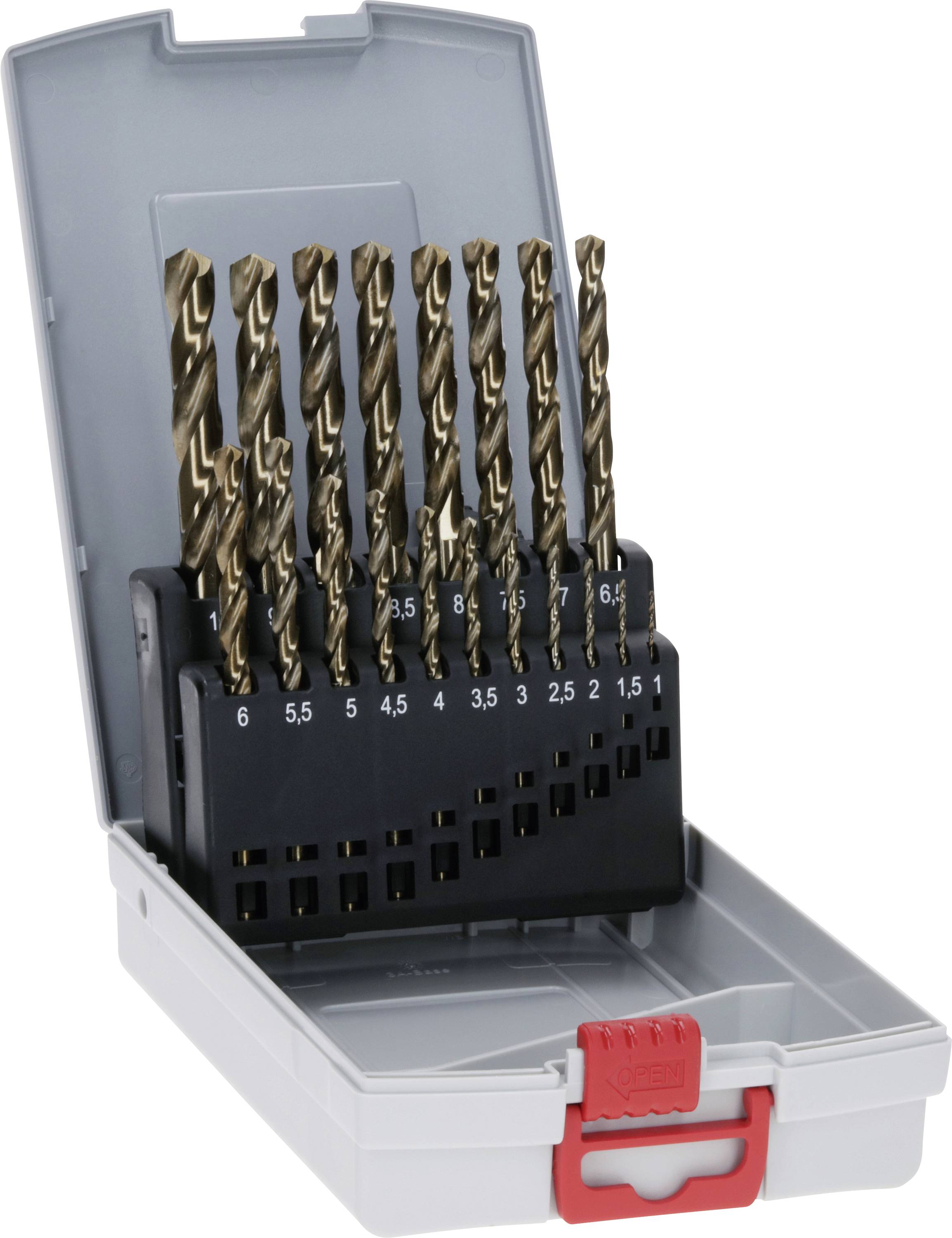 Bosch Accessories 2608587014 HSS Metal twist drill bit set 19-piece cobalt DIN 338 Cylinder shank 1 Set