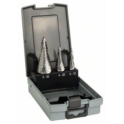 Bosch Accessories 2608587426 HSS Step drill bit set 3-piece 4 - 12 mm, 4 - 20 mm, 6 - 30 mm   Triangular shank 1 Set