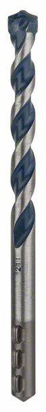 A metal drill bit with a blue spiral pattern and ground tip, suitable for precise drilling in wood and metal.