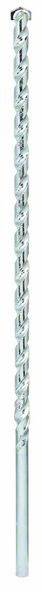 A long metal drill bit with a spiral cutting edge, suitable for drilling into concrete.