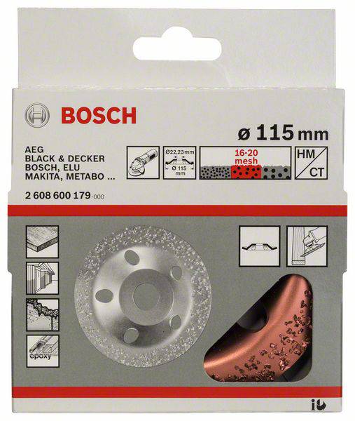 Bosch Accessories 2608600179 Hard-metal pot washer, 115x22 mm, medium, at an angle Bosch Power Tools Medium, at an angle-1