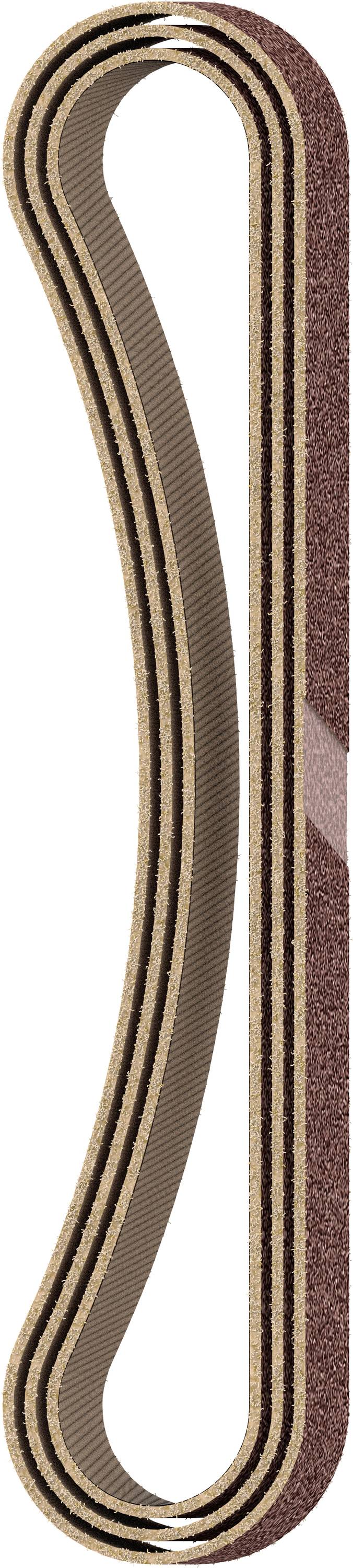 A stylised, curved linear pattern in brown tones, resembling a ribbon or stripe and interrupted by a pink accent.