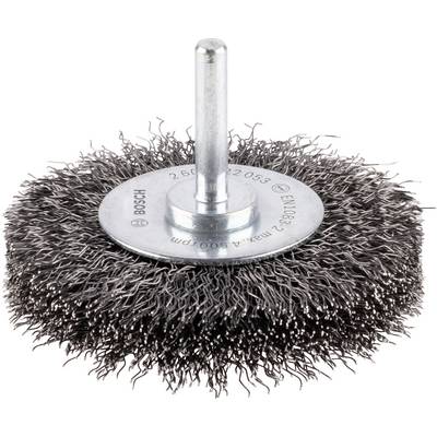 Round grinding head with dense wire brushes for metalworking, suitable for polishing work or rust removal.