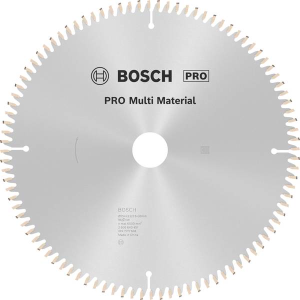 Bosch Accessories Multi Material 2608640451 Carbide metal circular saw blade 254 x 30 x 3.2 mm Number of cogs: 96 1 pc(s)