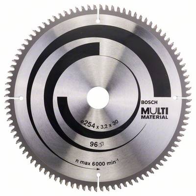 Bosch Accessories Multi Material 2608640451 Carbide metal circular saw blade 254 x 30 x 3.2 mm Number of cogs: 96 1 pc(s
