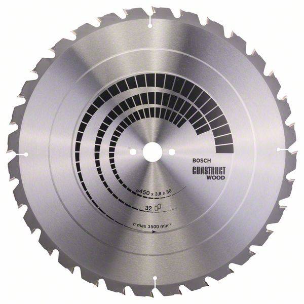 Bosch Accessories Construct Wood 2608640694 Carbide metal circular saw blade 450 x 30 x 3.8 mm Number of cogs: 32 1 pc(s)