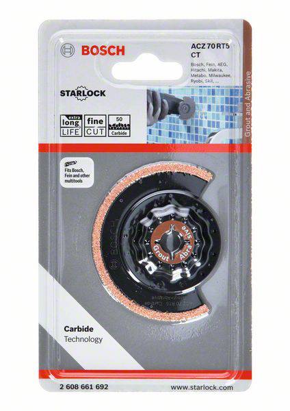 'Bosch plunge saw blade, compatible with Fein, AEG, Makita; long-lasting with precision cutting, Starlock technology.'