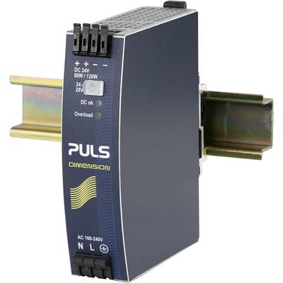   PULS  DIMENSION QS3.241  Rail mounted PSU (DIN)    24 V DC  3.4 A  80 W  No. of outputs:1 x    Content 1 pc(s)