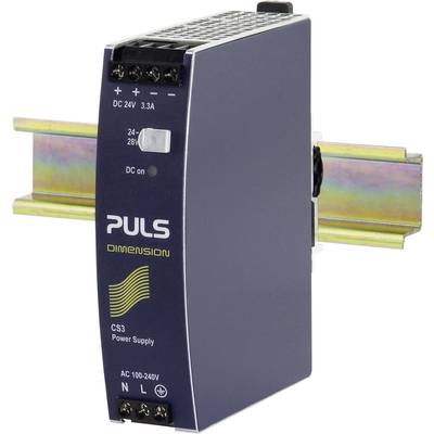   PULS  DIMENSION CS3.241  Rail mounted PSU (DIN)    24 V DC  3.3 A  80 W  No. of outputs:1 x    Content 1 pc(s)